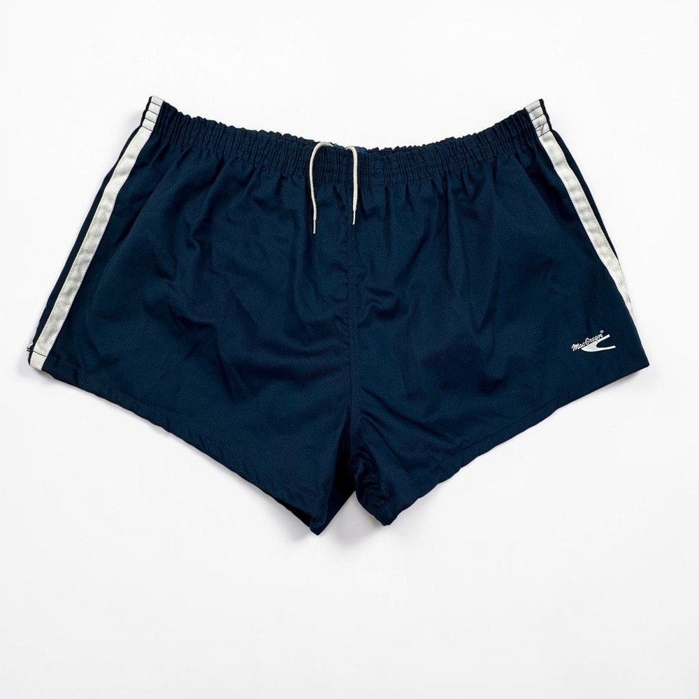 Vintage MacGregor Short Shorts Mens XL Navy Striped 80s 90s Gym Beach 3" Inseam